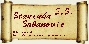 Stamenka Šabanović vizit kartica